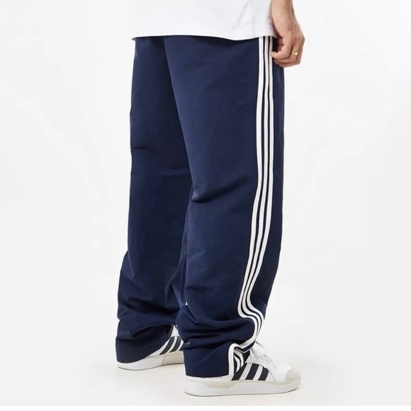 Adidas Skate Chino Men's Pants Blue 3 Stripe Baggy - Picture 3 of 6